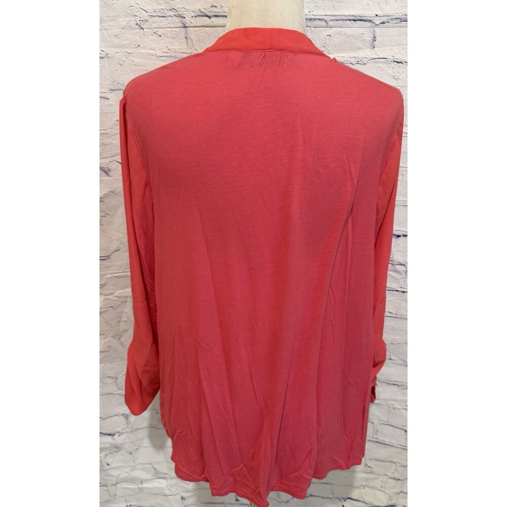 I.N.C International Concepts V-neckline long sleeves with roll-tab Blouse Top XL - Picture 4 of 6